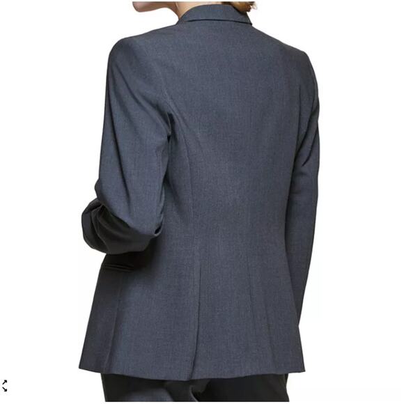 Calvin Klein NWOT Light Charcoal Grey One-Button Classic Suit Blazer Size 4 - Picture 6 of 8